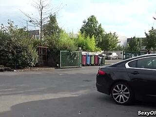 tall french milf melany paris in nylon leggings rides cowgirl in warehouse