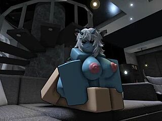 Rough Roblox Sex with Hot Demon Involves Big Cock Riding and Intense Anal Creampie Action