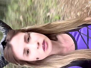 Blonde Hottie Gets Lost In Woods On Way To Halloween Party And Enjoys Creamy Fun With Lumberjack - Aline Novak