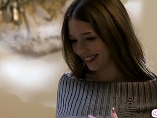 Oh yes, my big tits are rubbing against your petite body as we scissor passionately in this horny lesbian session