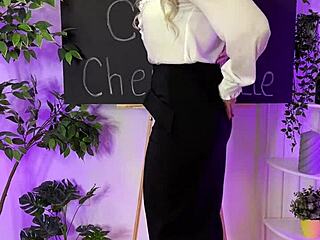 why settle for boring when this sexy mature blonde teases in coffee tights?