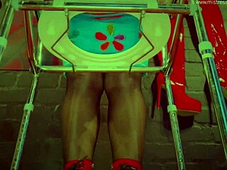 Dominatrix mistress april dominates with huge latex-clad holes, bending over for intense double fisting in wild femdom group session