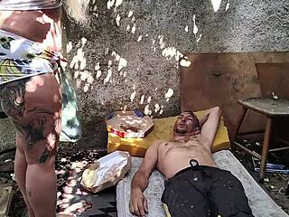 Hey check out hot brazilian milf tiffany montavani getting her pussy and ass fucked by a guy in the garden