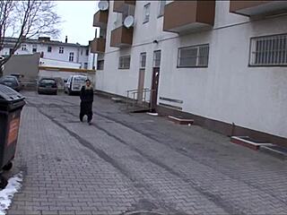 Hey, take my money for your pussy, blonde amateur with big tits in German blowjob action.