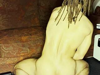 lvory white takes on huge dildo for solo anal gaping with feet play in intense session.