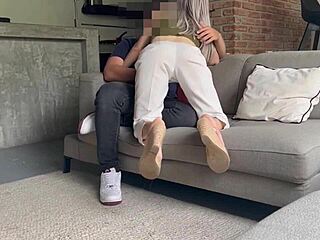 after a couple drinks my sexy latina friend bends over for passionate doggystyle pounding in the lobby