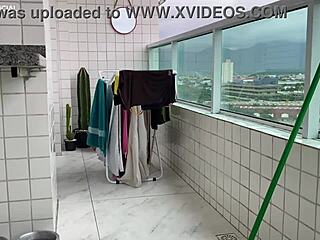 this maid has the most beautiful ass i've ever seen teasing with her tiny shorts stuck in