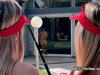 blonde lifeguards sharing a meal with a patient during a break