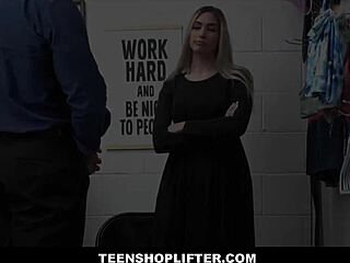 petite blonde teen 18+ shoplifter delilah day caught under hijab fucked by officer