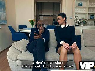 Brunette Girlfriend With Pigtails Sucks Huge Black Cock