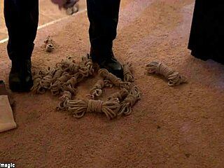 hey, check out this student getting bound up and roughly banged in a wild group session