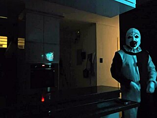 Terrifier fucks natalia alvarado with dripping wet pussy on halloween night in costumes