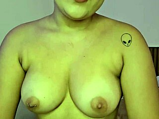 Brunette amateur strips in bedroom revealing shaved pussy for solo pov masturbation in lingerie