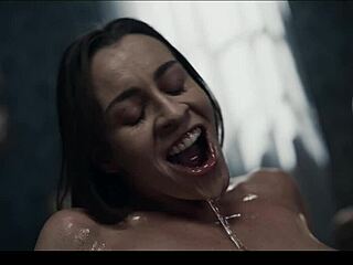 Josephine Jackson transforms into sex-hungry lesbian possessed by alien parasite in rough femdom play