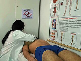 Brunette Nurse Gets Wet Seeing Patient's Big Cock Erection in Hospital