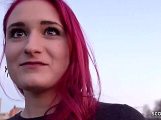 德国街头猎艳红发女学生Melina为钱被干