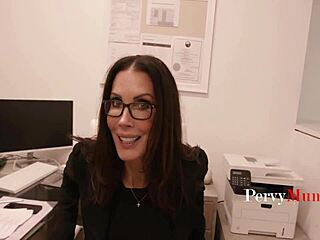 milf anal fingering in office pov with ass play and masturbation at work