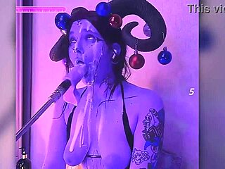 passionate devil contrasts cum-filled blowjobs with huge toy action