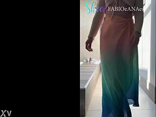 Sensual mature brazilian woman dances provocatively outdoors in panties and nylon captivating her voyeur audience with curves