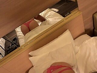 Oh, this Japanese muscular beauty with big tits and curvy ass is so cute on the bed in her bra and underwear.