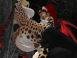 what happens when demon hunter meets monster shemale for furry blowjob fucking frenzy?