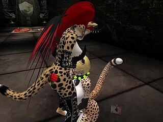 what happens when demon hunter meets monster shemale for furry blowjob fucking frenzy?