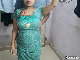 Intense hardcore pounding of hot Indian wife's tight pussy leading to desi orgasm and cum inside with Hindi audio