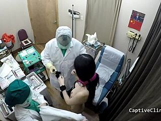 Egyptian Nurse Alexandria Wu Spreads Shaved Pussy In Latex Gloves During Hospital Humiliation Backstage