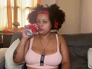 I'm drinking coke, burping a lot, and letting out some farts while showing off my chubby curves