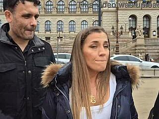 Hey, Silvia Dellai's wet session with 3 on 1 intense non-stop action and swallowing