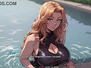 My new girlfriend 03 - red head shows her new swimsuit revealing big ass and big tits hentai game