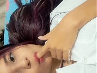 uh after that hot massage this brunette gets uh good real casero fucking