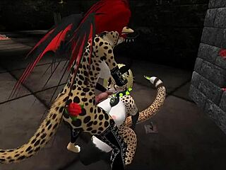 what happens when demon hunter meets monster shemale for furry blowjob fucking frenzy?