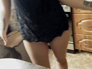 Russian soldier fucks a lonely wife in pussy and ass with creampie