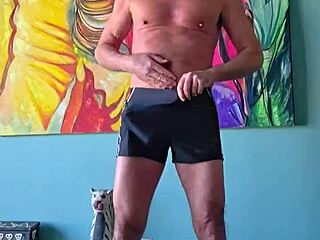 Pervy Papifachero Adores Muscle Shorts Gripping Cock And Cum