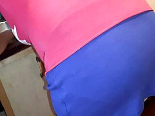 I felt so thrilled secretly touching myself in panties while she prepared dinner right in front of me