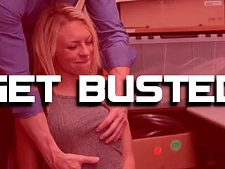 Hot teen 18+ thief gets into detention for rough sex roleplay foreplay