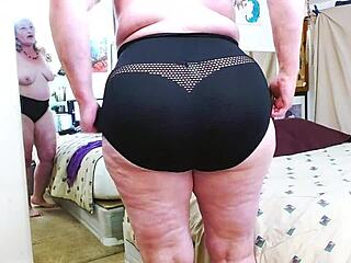 want to see fresh new panty parade? big butted dawnskye1962 shakes ass in thong and retro underwear.