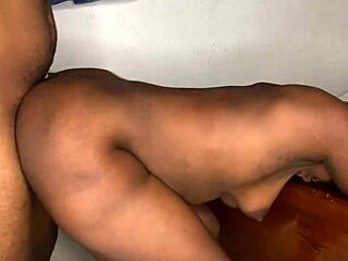 Ebony booty shakes her nice big ass while getting drilled super hot in doggystyle bent over position