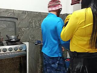 salesman casually fucks hot curvy latina with big natural tits in bedroom