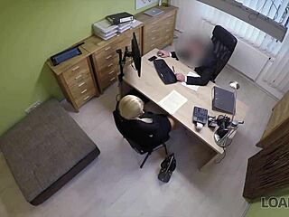 Naughty agent performs sex casting with teen 18+ in loan office