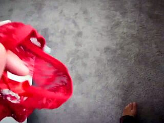 Cheating husband gets caught receiving a blowjob from his young lover. The taboo encounter unfolds in a skirt-teasing fantasy.