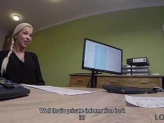 Naughty agent performs sex casting with teen 18+ in loan office