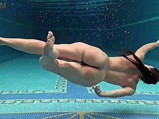 why is hungarian babe sazan cheharda swimming naked in the pool, teasing with big tits and ass?