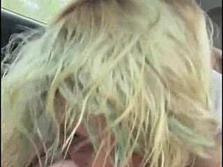 Provocative Sentence with streetwalker in a wet t-shirt gives a blowjob in the backseat of a car and keeps sucking after the guy cums in her mouth?