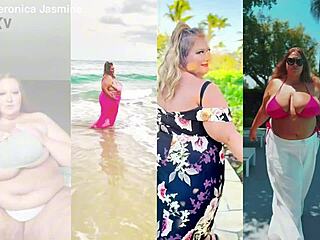 bbw milf veronica jasmine gives interracial titty fuck to shaundam with saggy tits