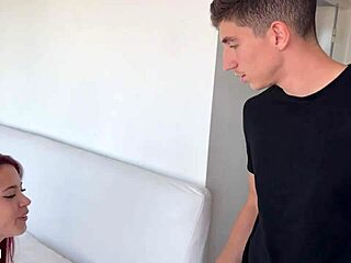 Why does this skinny teen with huge natural tits swallow cum after rough interracial sex with monster cock?