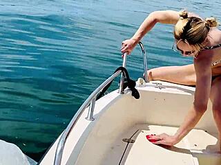 Hey, check out this boat wash in a sexy thong swimsuit now that summer is here!