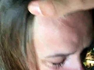 Enslaved French housewife in dress gets trained with belt, handcuffs, and piss humiliation outdoors as bound submissive maid.