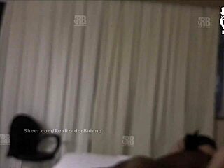 hotwife dominates cuckold husband sucking her while taking huge black cock in amateur mmf double penetration